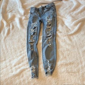 High wasted jean jeggings